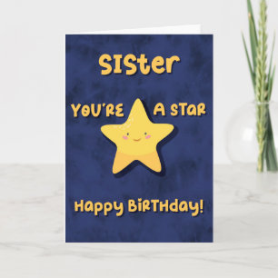 Tarjeta Eres un cumpleaños de la hermana estrella