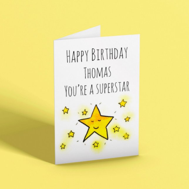 Tarjeta Eres un cumpleaños infantil superestrella (Subido por el creador)