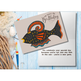 Tarjeta Eres un cumpleaños raro de peces gem