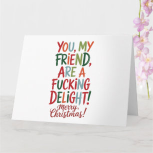 Tarjeta Eres Un Delight de Mierda Feliz Navidad Mejor Amig