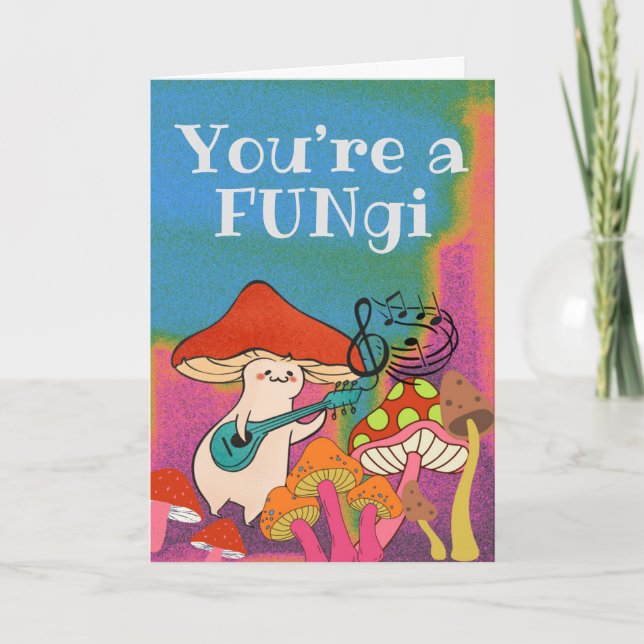 Tarjeta Eres un hongo que toca la guitarra FUNgi (Anverso)