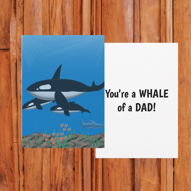 Tarjeta Eres un papá ballena plano (Subido por el creador)