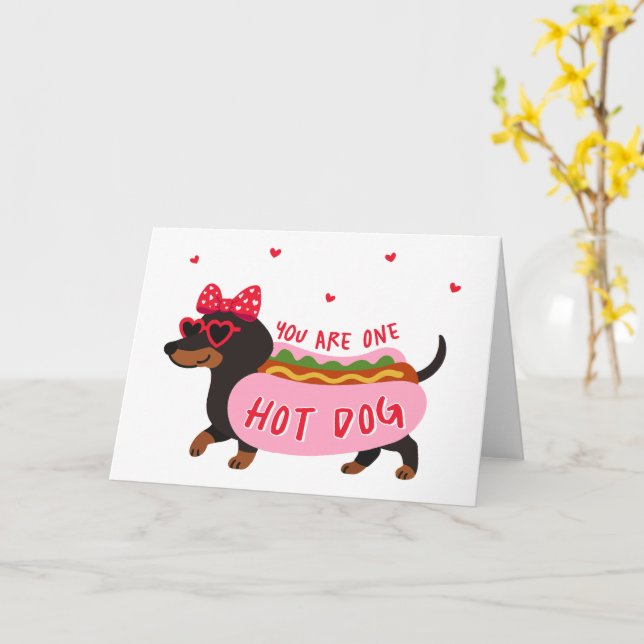 Tarjeta Eres un perro caliente (flor amarilla)