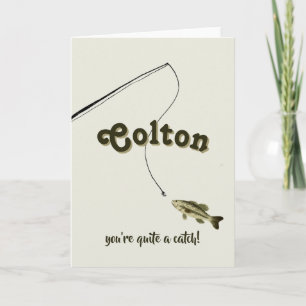 Tarjeta Eres un Valentín de Pesca Verde para Atrapar