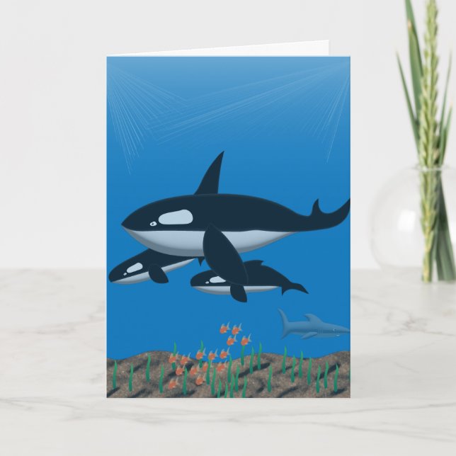 Tarjeta Eres una ballena de papá (Anverso)