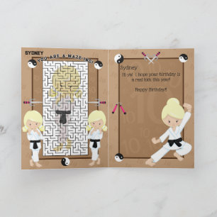 Tarjeta Eres una chica rubia alucinante de karate en tu cu