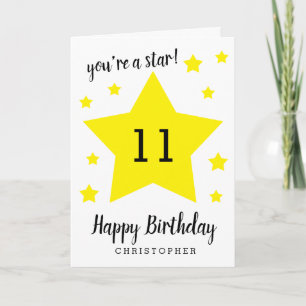 Tarjeta Eres una estrella cumpleaños 11