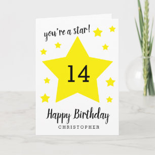 Tarjeta Eres una estrella Cumpleaños 14