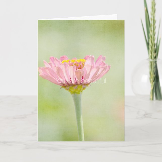 Tarjeta Eres una flor hermosa de la cinnia (Anverso)