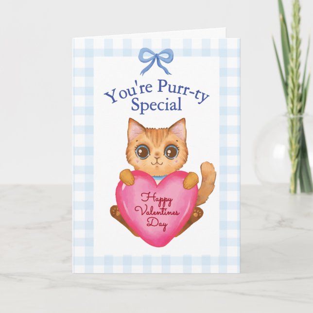 Tarjeta Eres una Gatita Especial en tu Día de San Valentín (Anverso)