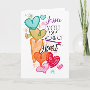 Tarjeta Eres una obra de Heart Valentine