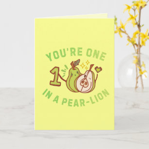 Tarjeta Eres Único En Un Juego De Palabras De Pera-León