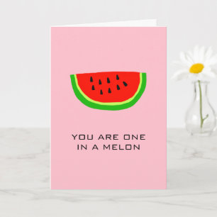 Tarjeta Eres Uno en un Amor de Pun de Fruta de Sandía