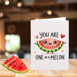 Tarjeta Eres uno en un melón - Sandía adorable