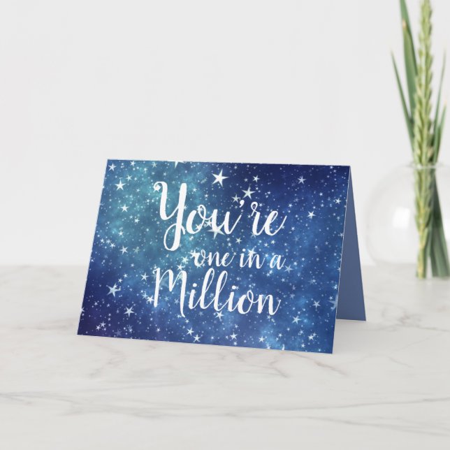 Tarjeta Eres uno en un millón de cielo estrellado (Anverso)
