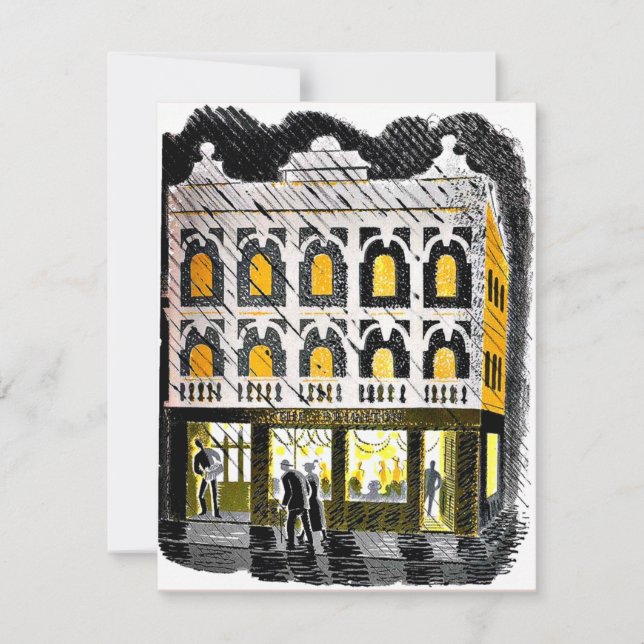 Tarjeta Eric Ravilious - Casa Pública de High Street (Anverso)
