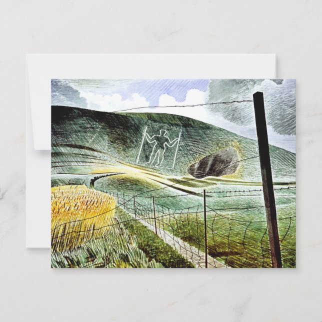 Tarjeta Eric Ravilious - El gigante de Wilmington, arte fi (Anverso)