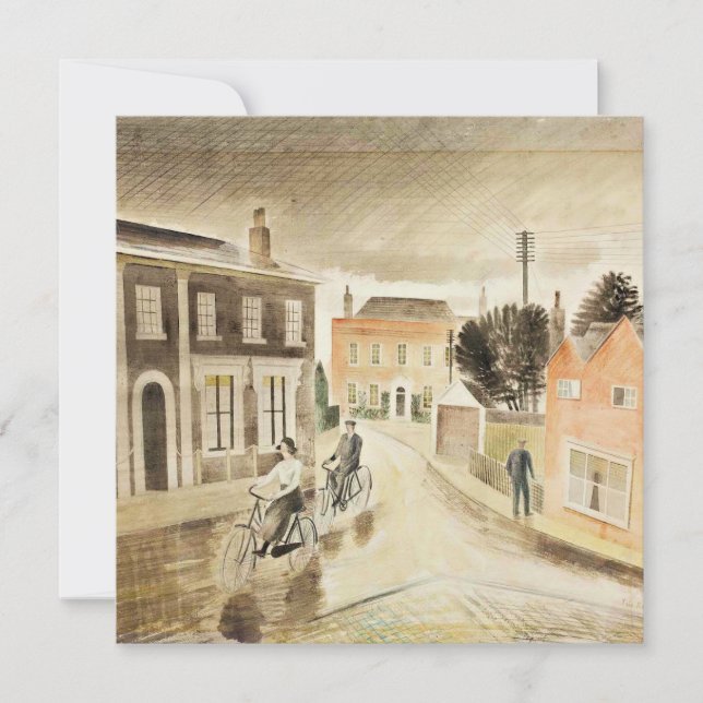 Tarjeta Eric Ravilious - Village Street, arte fino (Anverso)