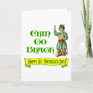 Tarjeta Erin Go Braugh Feliz Día de San Patricio diciendo