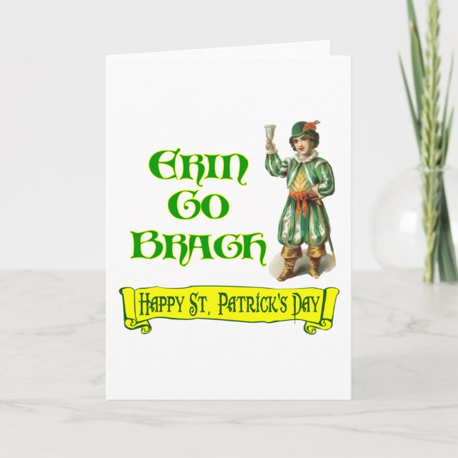 Tarjeta Erin Go Braugh Feliz Día de San Patricio diciendo (Anverso)