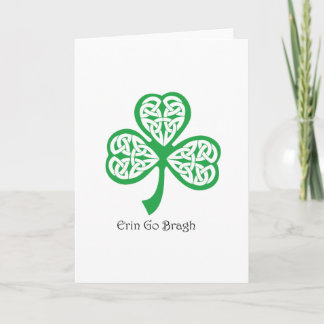 Tarjeta Erin va trébol de Bragh con el knotwork céltico