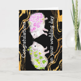 Tarjeta Erizo amoroso Felicitaciones en tu día de boda