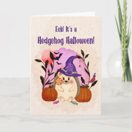 Tarjeta Erizo caprichoso de Halloween con piruleta
