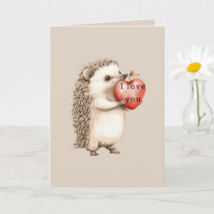 Tarjeta Erizo con Corazón Ama