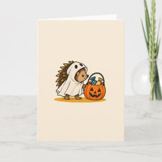 Tarjeta Erizo Fantasmita – Halloween Adorable