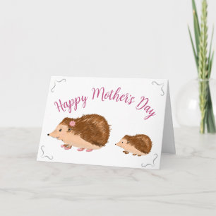 Tarjeta Erizo Lindo Día de la Madre