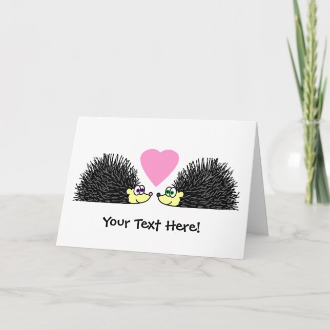 Tarjeta Erizo Lindo Enamorados (Anverso)