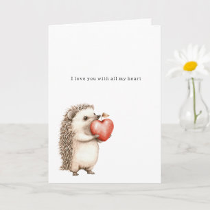 Tarjeta Erizo Todo Mi Corazón Amor