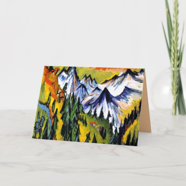 Tarjeta Ernst Kirchner - Berggipfel, pintura famosa (Anverso)