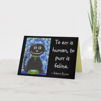 Tarjeta Errar es humano, ronronear es felino. - coche del