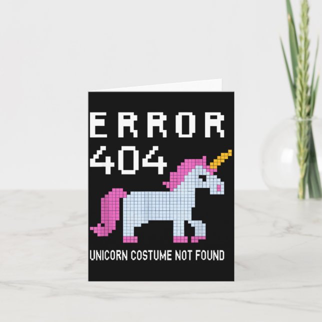 Tarjeta Error 404 Unicorn Costume Found Halloween Programm (Anverso)