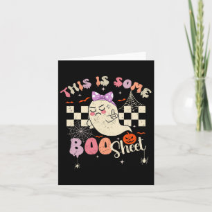 Tarjeta Es Boo Sheet Fantasma Lindo Disfraz Retro Hallowee
