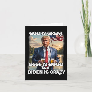 Tarjeta Es Buena Cerveza Y Biden Es Crazy Funny Tru
