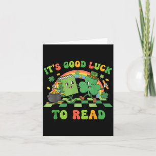 Tarjeta Es buena suerte leer libro del día de San Patricio