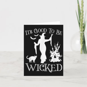 Tarjeta Es Bueno Ser Malvado Gracioso Halloween Y Witch Gr