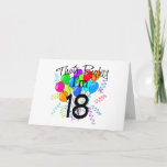 Tarjeta Es cierto que tengo 18 años. Cumpleaños<br><div class="desc">Usa tu edad con Orgullo con nuestro...  eso es,  tengo 18 años,  diseño de camisetas de cumpleaños. Con un gran montón de globos brillantes con confetti y serpenteantes,  este diseño es seguro que atrae la atención. ¡Un gran regalo de cumpleaños!</div>