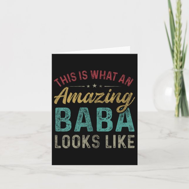 Tarjeta Es como se ve un Baba increíble en el Día del Padr (Anverso)