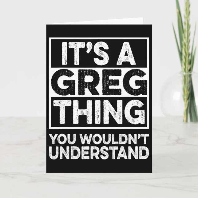 Tarjeta Es Cosa De Greg No Lo Entenderías Greg Chr (Anverso)