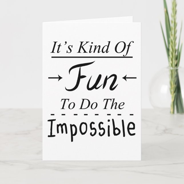 Tarjeta Es Divertido Hacer Una Cita Imposible Y Graciosa (Anverso)