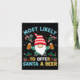 Tarjeta Es Divertido Ofrecer Navidades De Cerveza A Santa