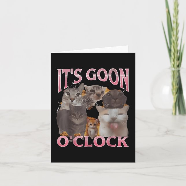 Tarjeta Es divertido un meme irónico de gato. (Anverso)