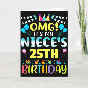 Tarjeta Es el 25 cumpleaños de mi sobrina Dulces 25 años