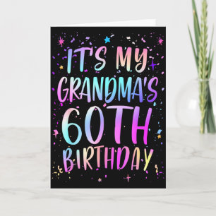 Tarjeta Es el 60 cumpleaños de mi abuela Colorido Feliz 60