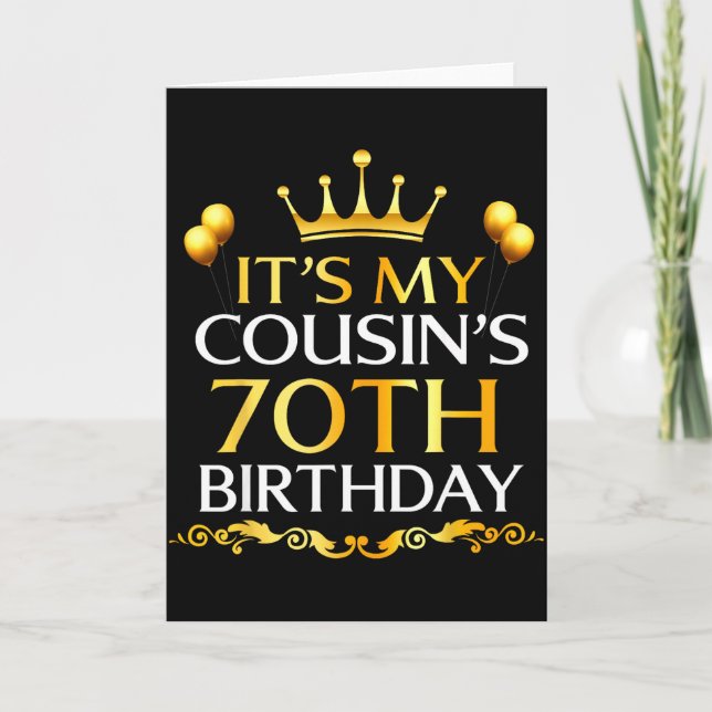 Tarjeta Es el 70 cumpleaños de mi primo Feliz cumpleaños 7 (Anverso)