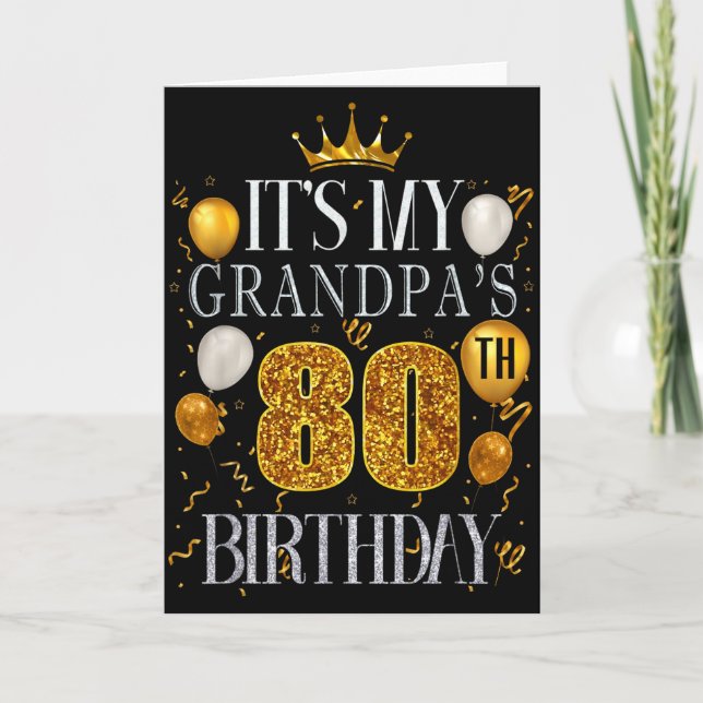 Tarjeta Es el 80 cumpleaños de mi abuelo Feliz cumpleaños  (Anverso)