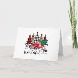 Tarjeta Es el Camión Rojo de los Navidades del Tiempo más